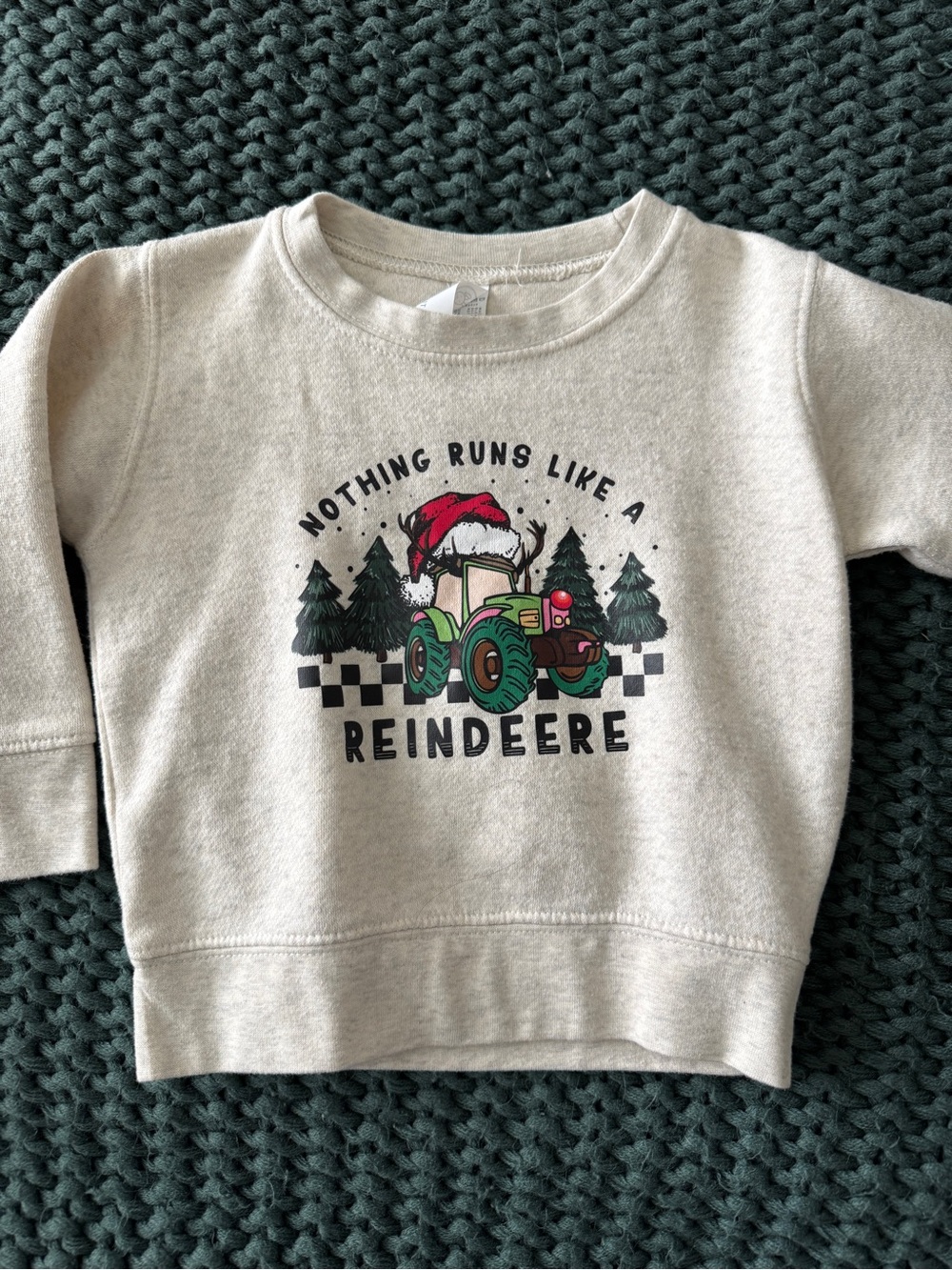 Kids Cream Holiday 'Nothing Runs Like a Reindeere' Graphic Sweatshirt